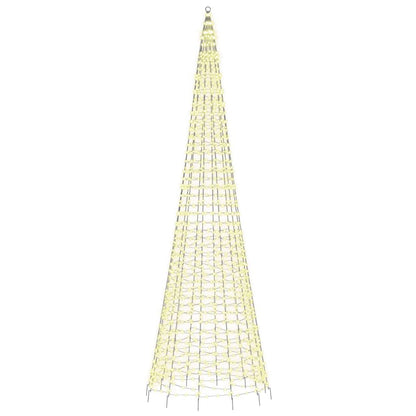 LED Christmas Tree on Flagpole 1534 LEDs Warm White 500 cm