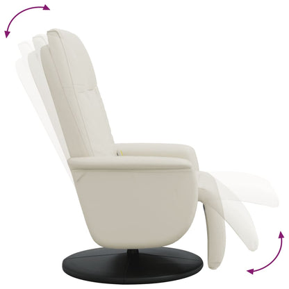 Massage Recliner Chair with Footrest Cream Faux Leather