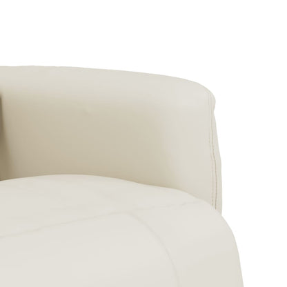 Massage Recliner Chair with Footrest Cream Faux Leather
