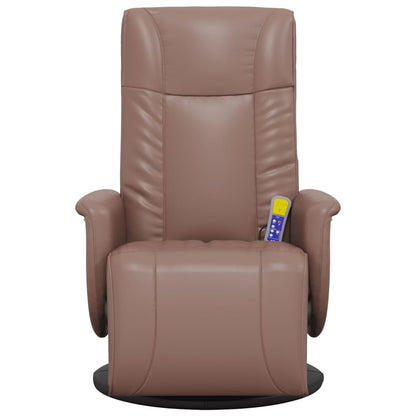 Massage Recliner Chair with Footrest Brown Faux Leather