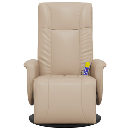 Massage Recliner Chair with Footrest Cappuccino Faux Leather