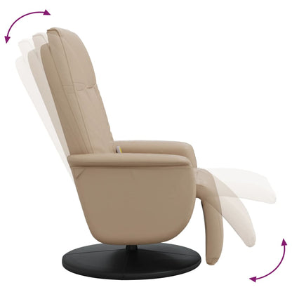 Massage Recliner Chair with Footrest Cappuccino Faux Leather