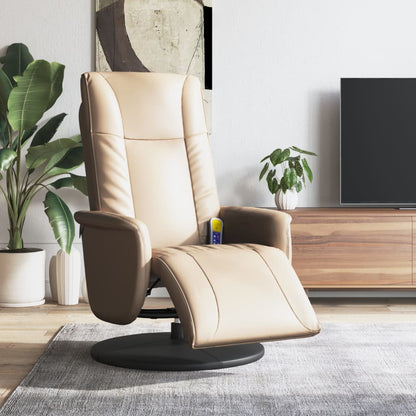 Massage Recliner Chair with Footrest Cappuccino Faux Leather