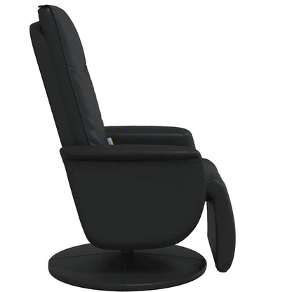 Massage Recliner Chair with Footrest Black Faux Leather
