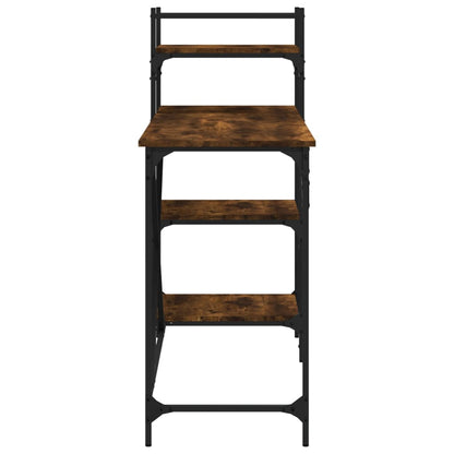 Computer Desk with Shelves Smoked Oak 120x47x109 cm