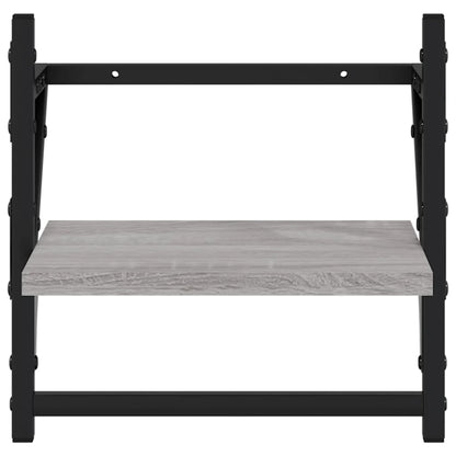 4 Piece Wall Shelf Set with Bars Grey Sonoma Engineered Wood