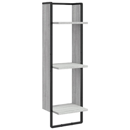 3-Tier Wall Shelf Grey Sonoma 30x25x100 cm Engineered Wood