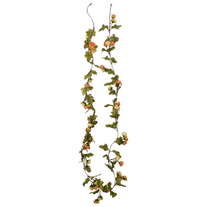 Christmas Flower Garlands 6 pcs Sunset Red 215 cm