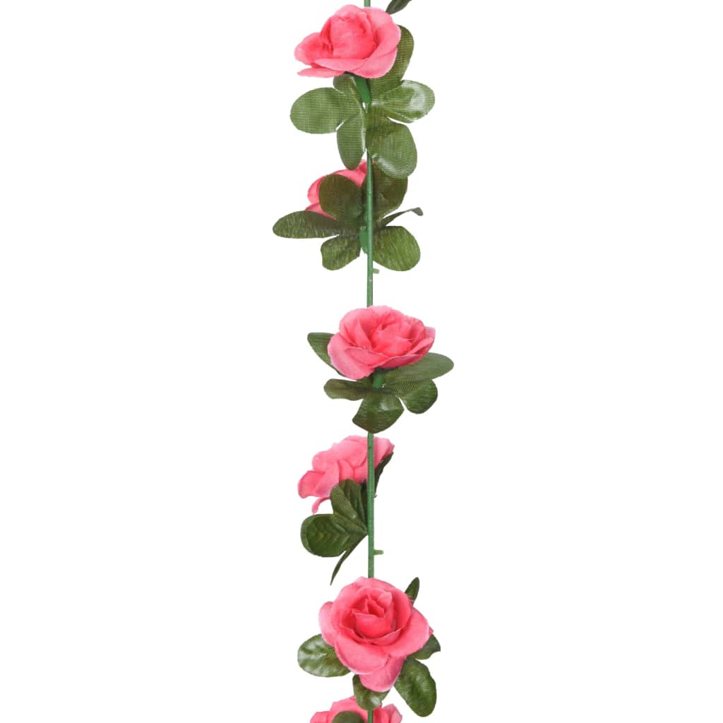 Christmas Flower Garlands 6 pcs Red Pink 240 cm