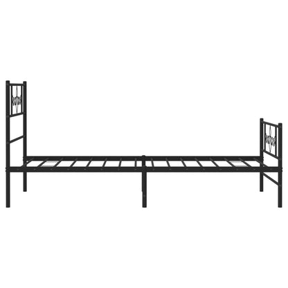Metal Bed Frame without Mattress with Footboard Black 80x200cm