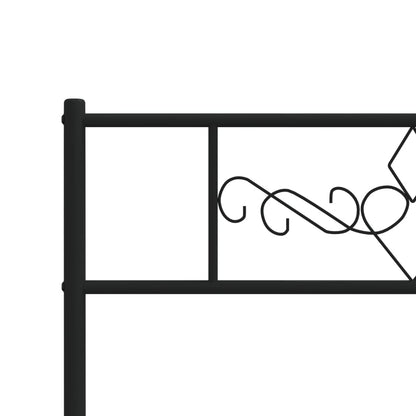 Metal Bed Frame without Mattress with Footboard Black 80x200cm