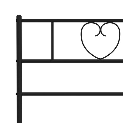 Metal Bed Frame without Mattress with Footboard Black 80x200cm