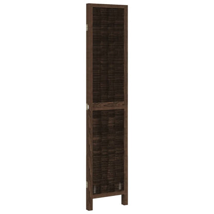 Room Divider 3 Panels Dark Brown Solid Wood Paulownia