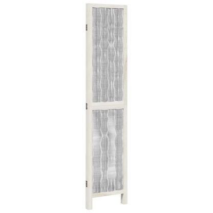 Room Divider 3 Panels White Solid Wood Paulownia