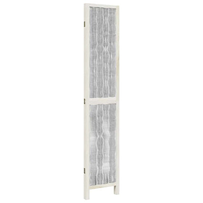 Room Divider 3 Panels White Solid Wood Paulownia