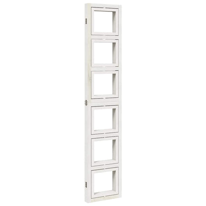 Room Divider 4 Panels White Solid Wood Paulownia