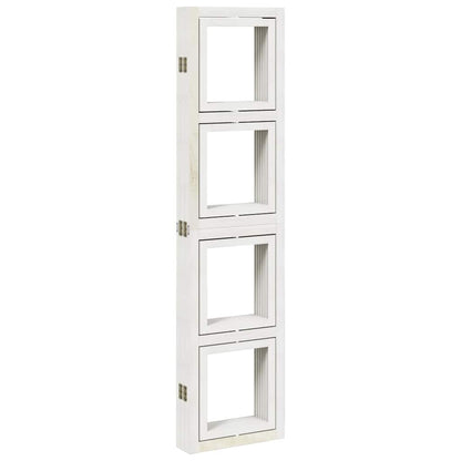 Room Divider 6 Panels White Solid Wood Paulownia