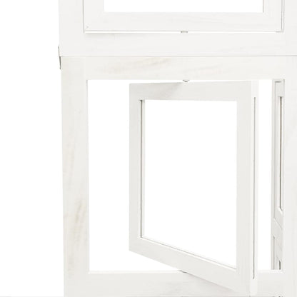 Room Divider 6 Panels White Solid Wood Paulownia