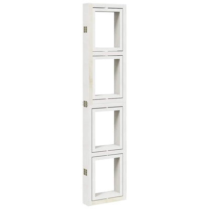 Room Divider 6 Panels White Solid Wood Paulownia