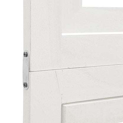 Room Divider 6 Panels White Solid Wood Paulownia