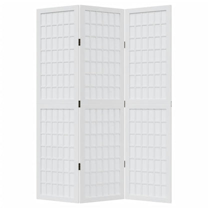 Room Divider 3 Panels White Solid Wood Paulownia