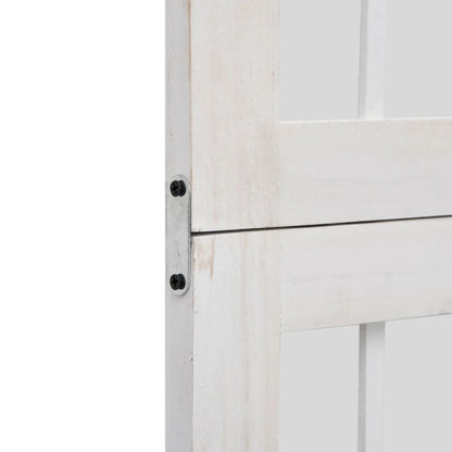 Room Divider 6 Panels White Solid Wood Paulownia