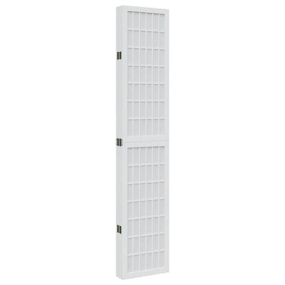 Room Divider 6 Panels White Solid Wood Paulownia