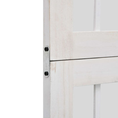 Room Divider 6 Panels White Solid Wood Paulownia