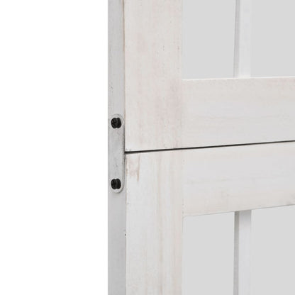 Room Divider 6 Panels White Solid Wood Paulownia