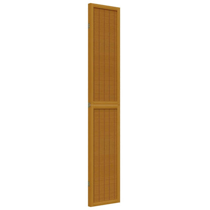 Room Divider 3 Panels Brown Solid Wood Paulownia