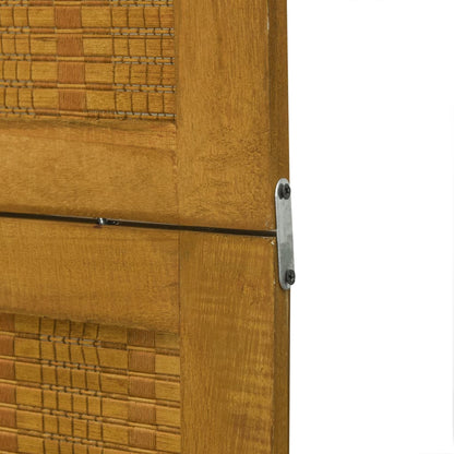 Room Divider 5 Panels Brown Solid Wood Paulownia