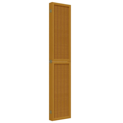Room Divider 6 Panels Brown Solid Wood Paulownia