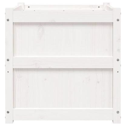 Garden Planter White 60x60x60 cm Solid Wood Pine