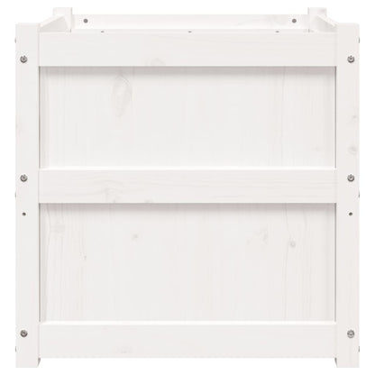 Garden Planters 2 pcs White Solid Wood Pine