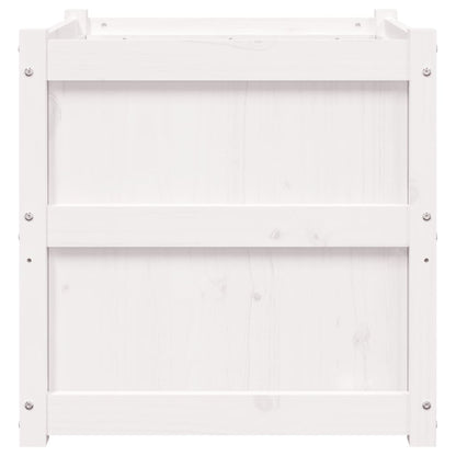 Garden Planters 2 pcs White Solid Wood Pine