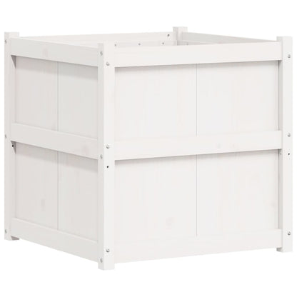 Garden Planter White 70x70x70 cm Solid Wood Pine