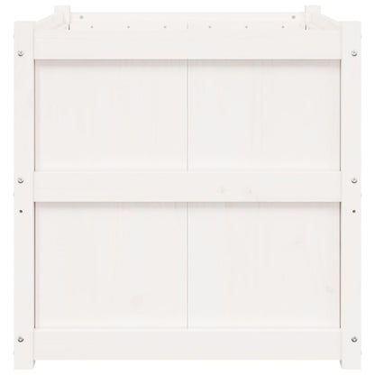 Garden Planter White 70x70x70 cm Solid Wood Pine
