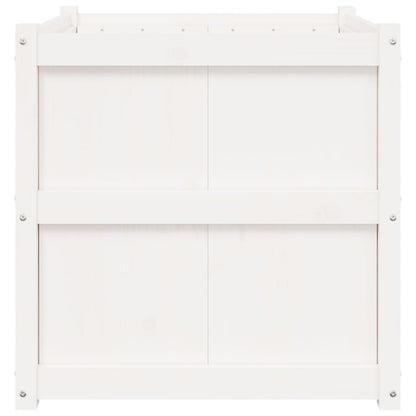 Garden Planter White 70x70x70 cm Solid Wood Pine