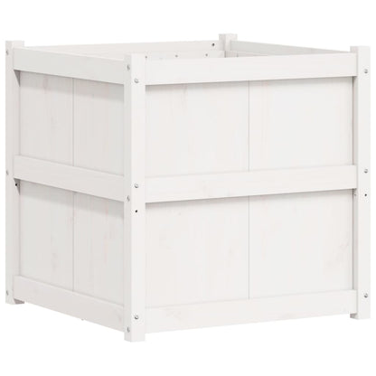 Garden Planter White 70x70x70 cm Solid Wood Pine