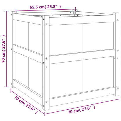 Garden Planter White 70x70x70 cm Solid Wood Pine