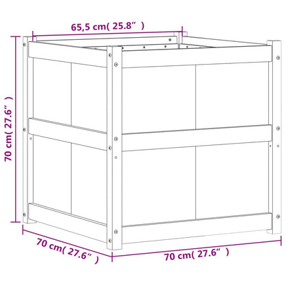 Garden Planter Wax Brown 70x70x70 cm Solid Wood Pine