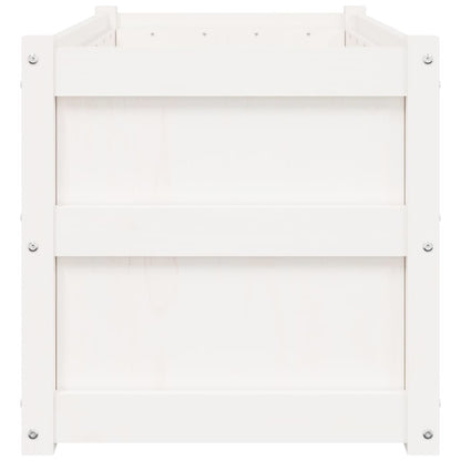 Garden Planters 2 pcs White Solid Wood Pine