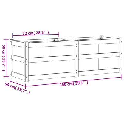 Garden Planter Wax Brown 150x50x50 cm Solid Wood Pine