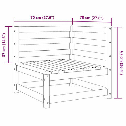 Garden Sofa Corner 70x70x67 cm Impregnated Wood Pine