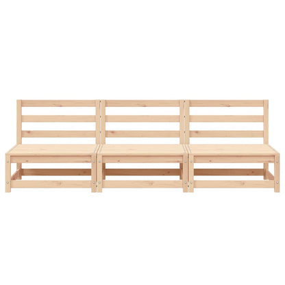 Garden Sofas Armless 3 pcs 70x70x67 cm Solid Wood Pine