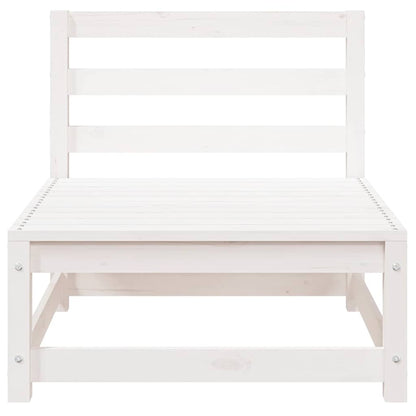 Garden Sofa 2-Seater White Solid Wood Pine
