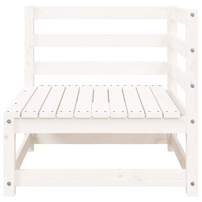Garden Sofa 2-Seater White Solid Wood Pine