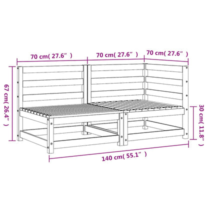 Garden Sofa 2-Seater White Solid Wood Pine