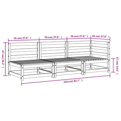 Garden Sofa 3-Seater Solid Wood Douglas
