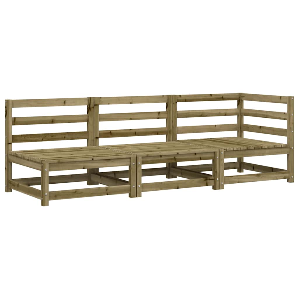 Garden Sofa 3-Seater Impregnated Wood Pine